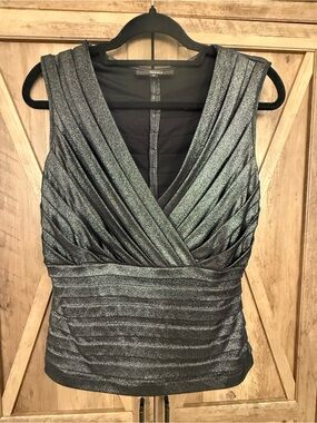 Women’s Metallic Ruched 2  pc. dress metallic pewter